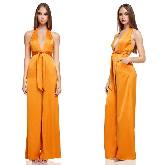 NWT Nookie Utopia Halter Jumpsuit in Mango Size Small - Picture 1 of 5